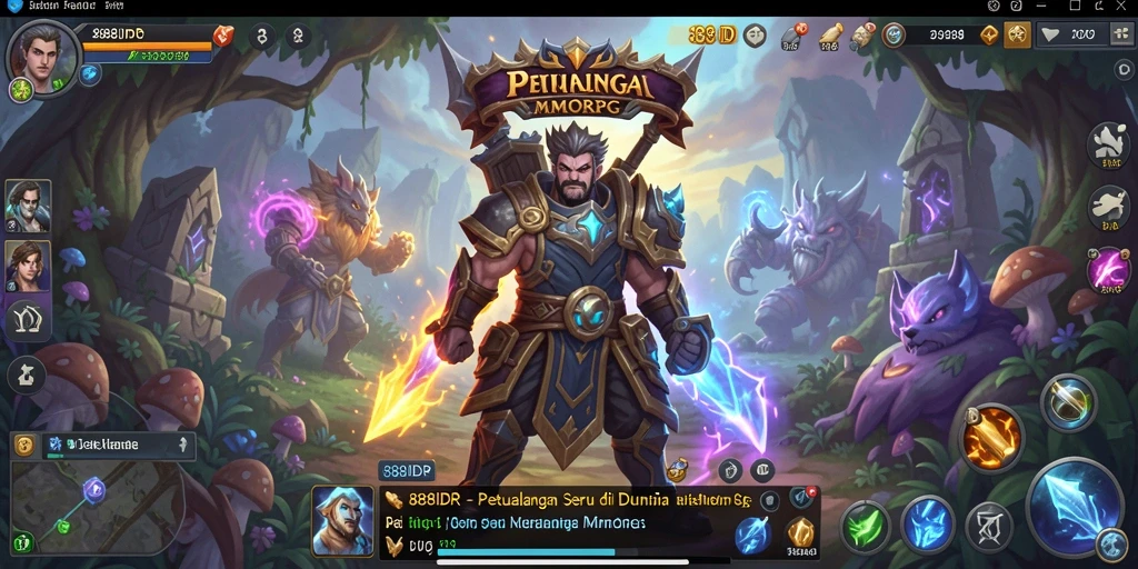 Screenshot gameplay 888IDR menunjukkan petualangan seru di dunia MMORPG.