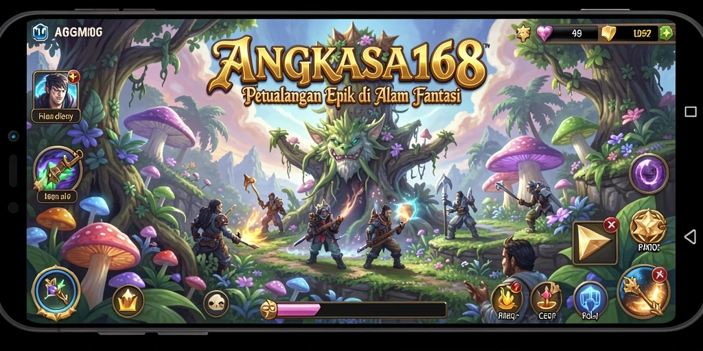 Screenshot menunjukkan aksi seru dalam RPG ANGKASA168.