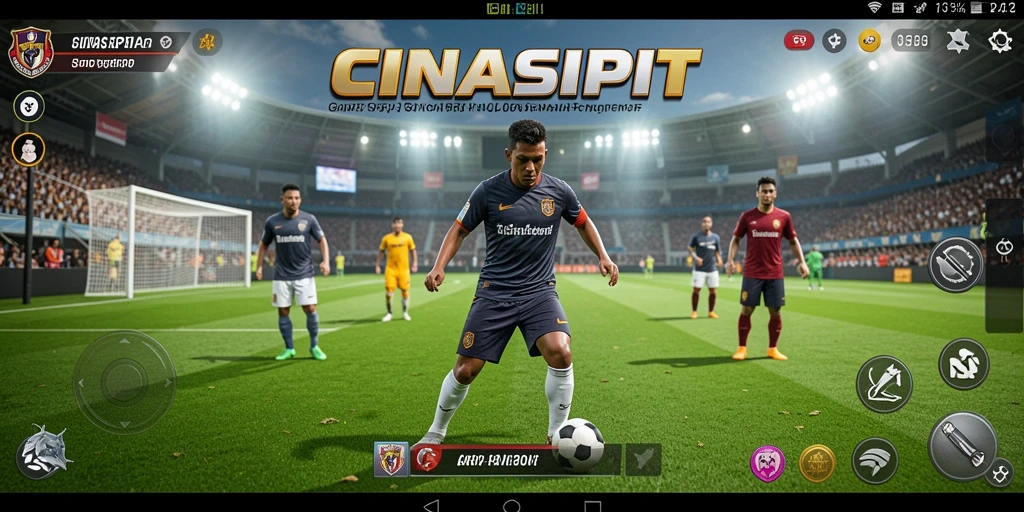 Gameplay seru di CINASIPIT dengan aksi sepak bola nyata.