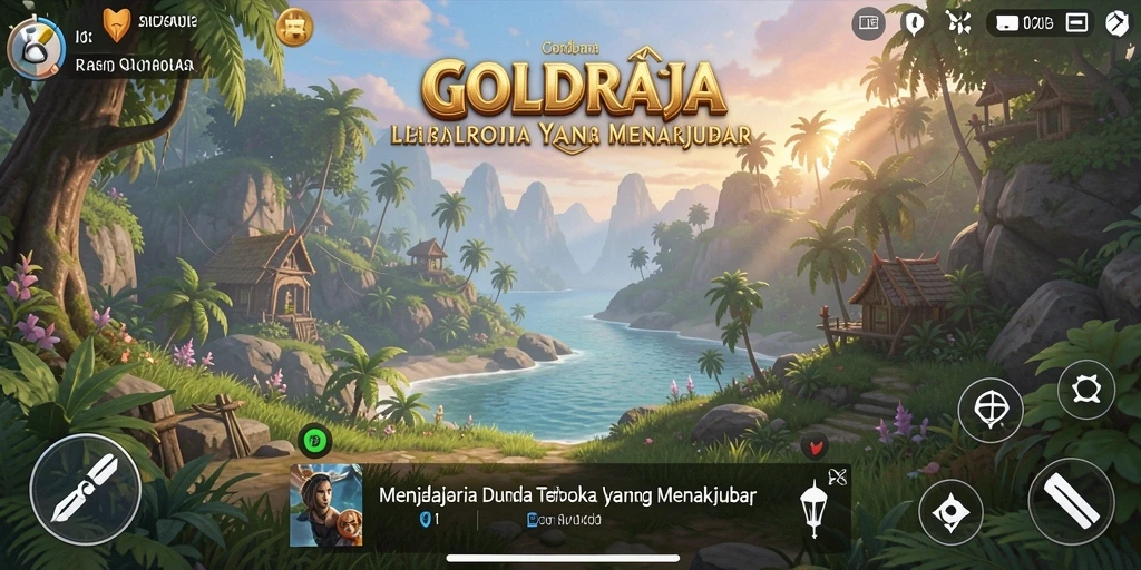 Screenshot gameplay GOLDRAJA menampilkan eksplorasi dunia terbuka yang luas.