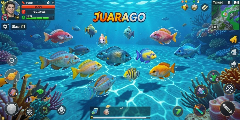 Tampilan gameplay JUARAGO yang penuh warna dan seru.