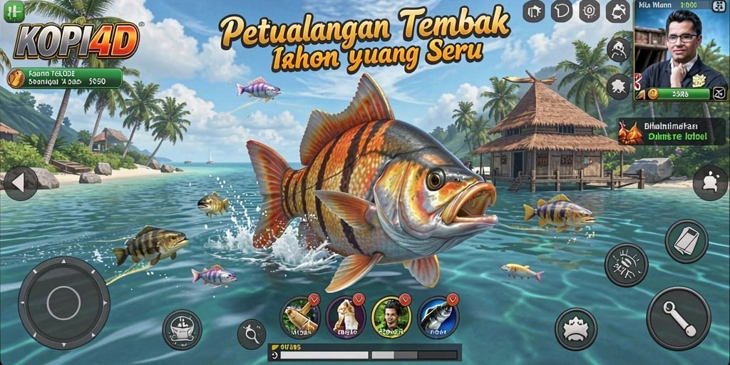 Tampilan gameplay KOPI4D yang penuh aksi Tembak Ikan.