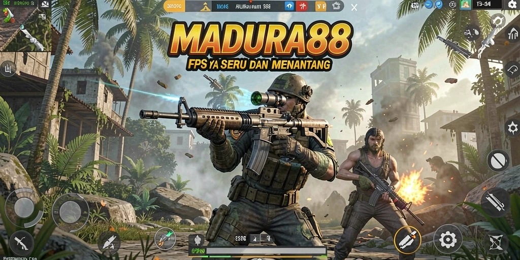 Tampilan aksi menembak mendebarkan dalam MADURA88.