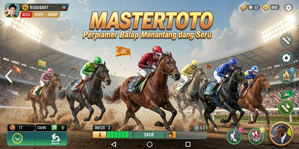 Tampilan gameplay MASTERTOTO dengan balapan yang intens dan grafis menawan.