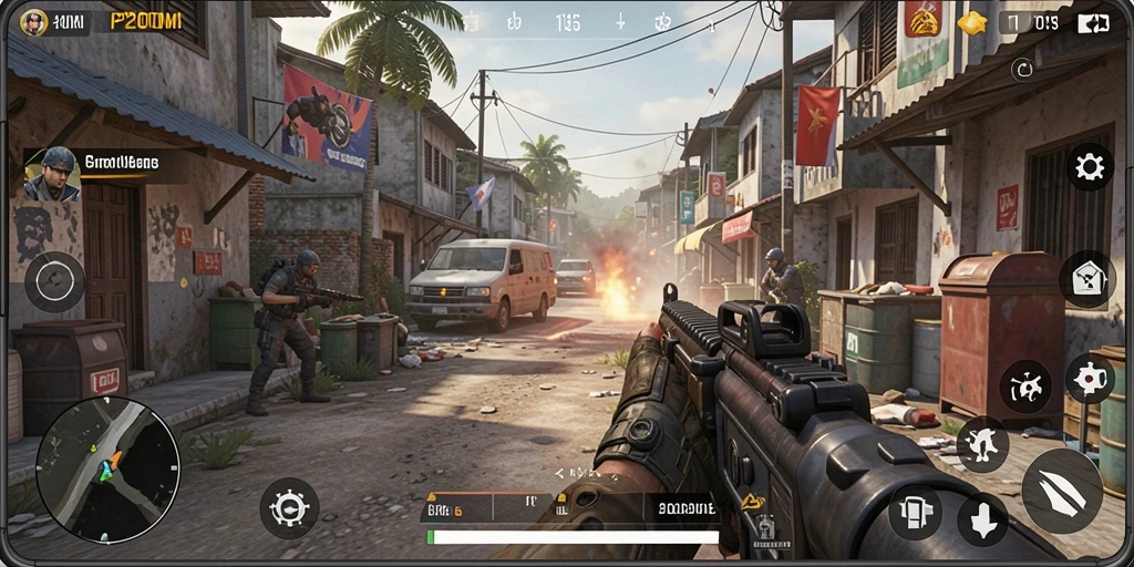 Tangkapan layar gameplay TPS P200M yang menegangkan.