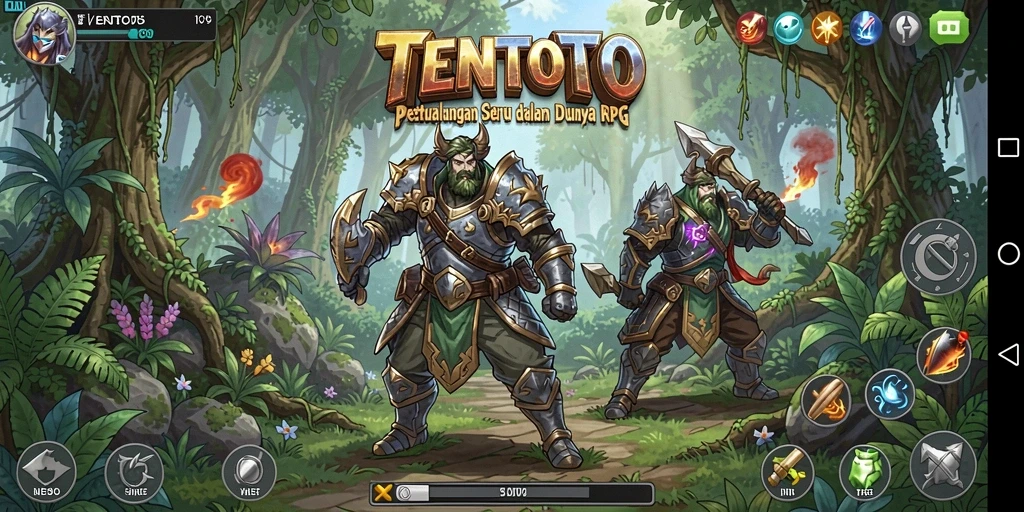 Tangkapan layar <strong>TENTOTO</strong> menunjukkan aksi pertarungan yang seru dalam dunia RPG.